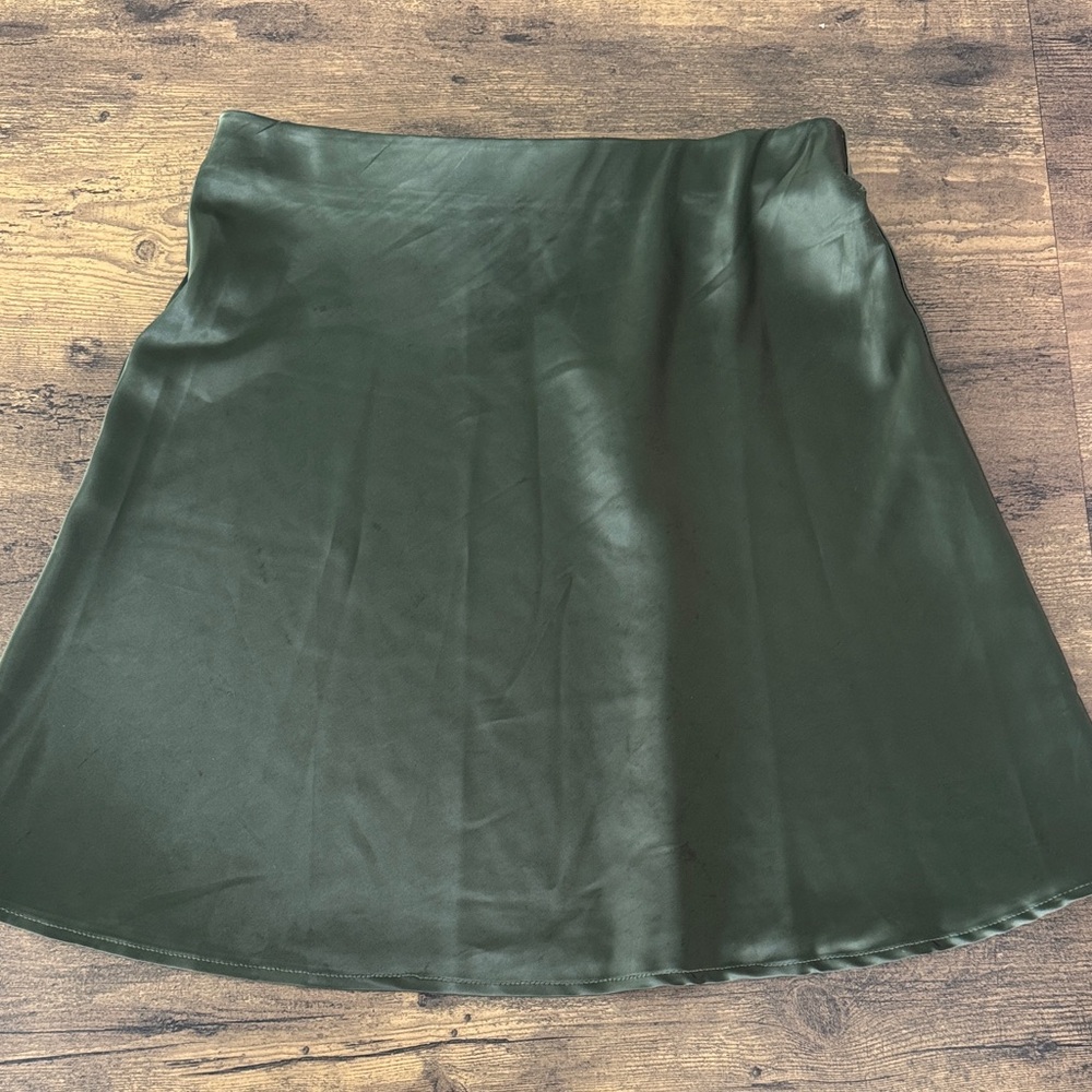Green Satin Skirt